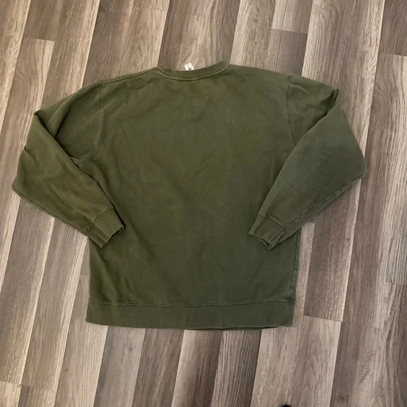 Men's Olive Crewneck Sweater by CVC - Picture 2 of 6